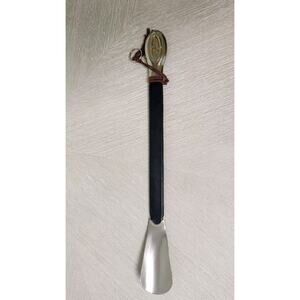 Rare Vintage Gucci Shoe Horn GG Marmont Logo Leather And Metal 70s